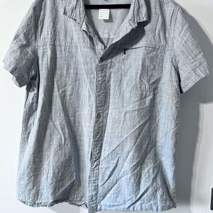 Casual Gray Button Down Shirt for Men